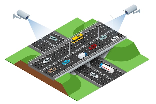 Infográficos de estradas com rodovias com transporte urbano Tráfego fluente