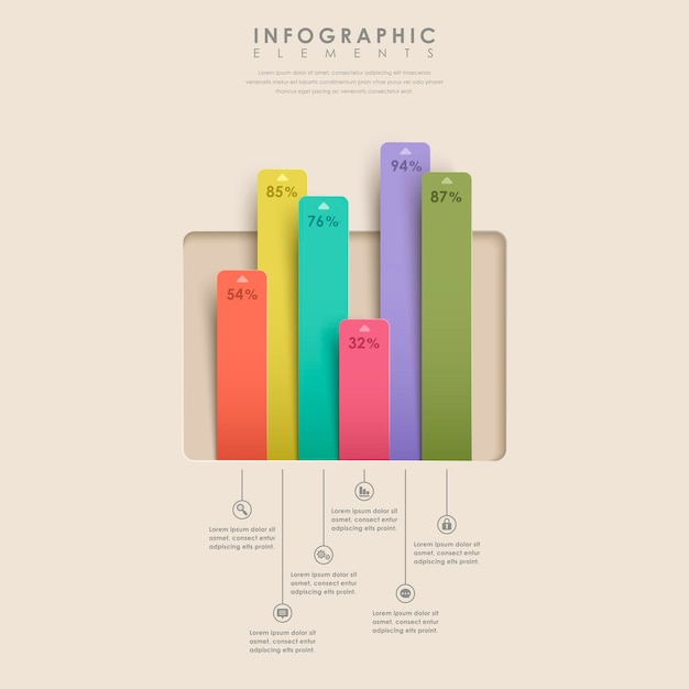 Infográficos de gráficos de barras abstratos