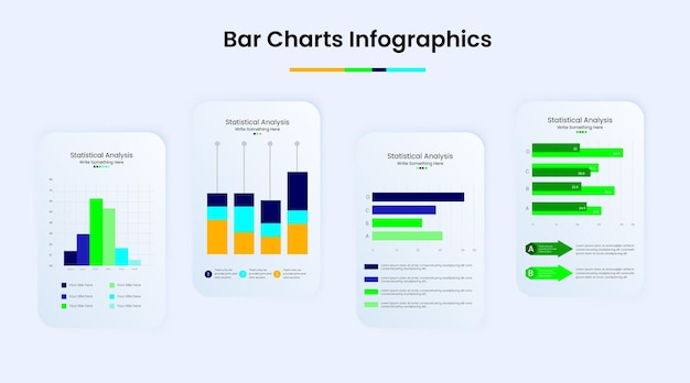 Infográficos de gráficos de barras