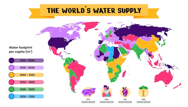 Vetor infográficos de mapas planos desenhados à mão