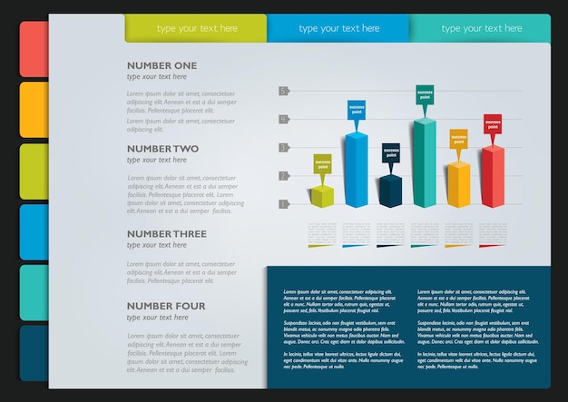 Vetor infográficos de modelo de página