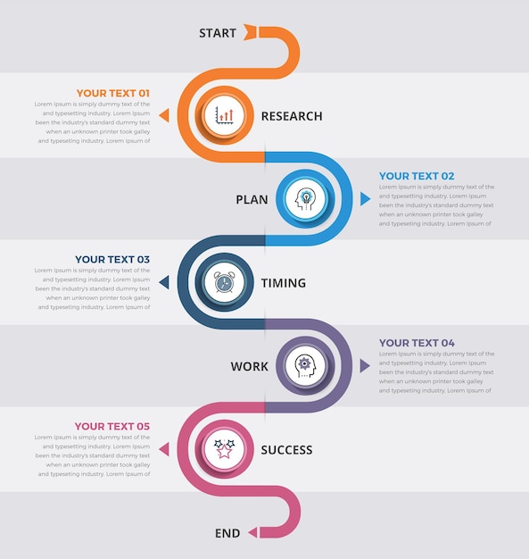 Vetor infográficos do círculo de progresso (vertical)