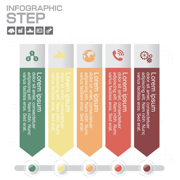 Infográficos, elementos e ícones da linha do tempo.