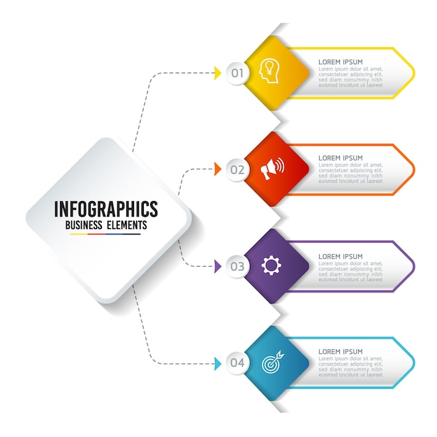 Infográficos. etapas ou processos. opções número design de modelo de fluxo de trabalho. 4 etapas.