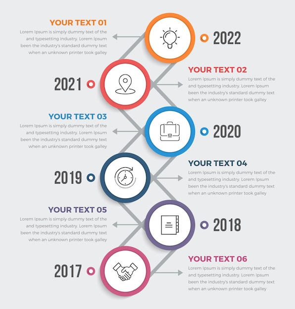 Vetor infográficos modernos da linha do tempo vertical