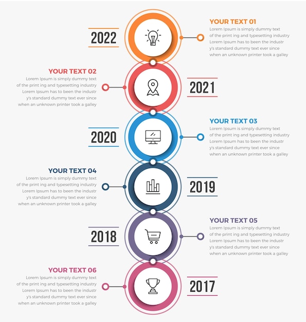 Vetor infográficos modernos da linha do tempo vertical