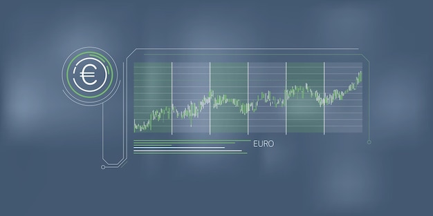 Vetor infográficos simples sobre o crescimento do preço do euro