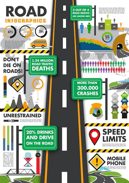 Vetor infográficos vetoriais de trânsito e transporte