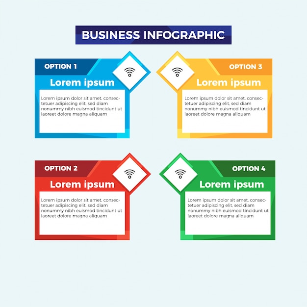 Infographic business template design vector moderno e colorido