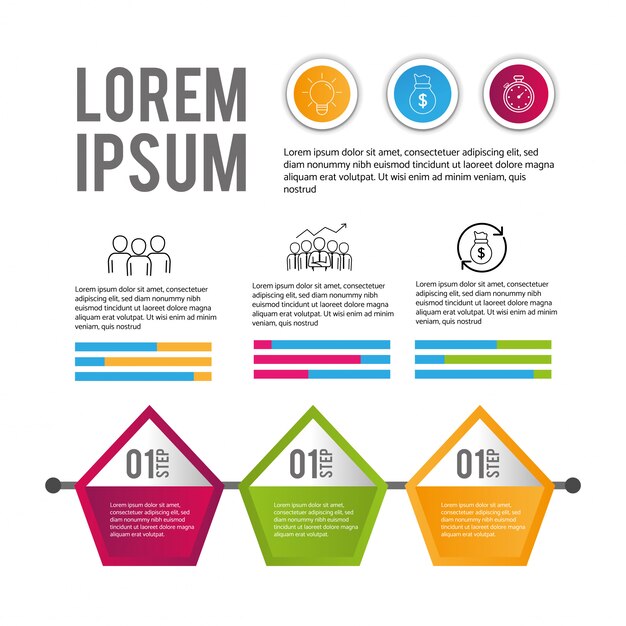 Informação de diagrama de dados de infográfico de negócios