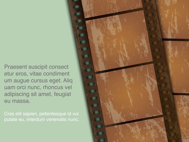 Vetor informações básicas conceituais da velha tecnologia. filme com foto