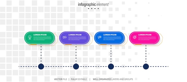 Vetor informações de negócios vetoriais gráficas linha de tempo etapas de design de modelos gráficos de informações