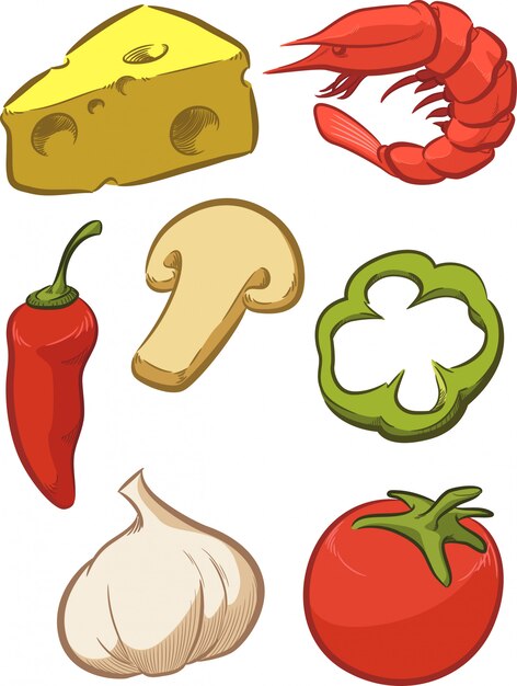 Ingrediente para Pizza - Tomate, Queijo, Pimenta, Cebola