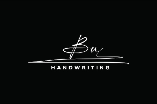 Iniciais bu logotipo de assinatura manuscrita b letra u imóvel fotografia de beleza desenho de logotipo
