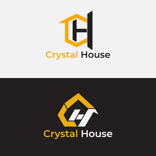 Vetor iniciais c e h logotipo da modern home real estate