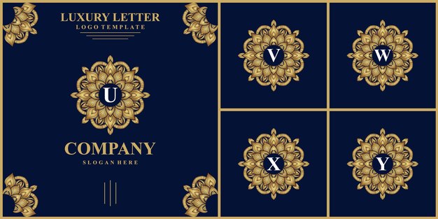 Iniciais de vetor de modelo de logotipo de ouro real de luxo vintage