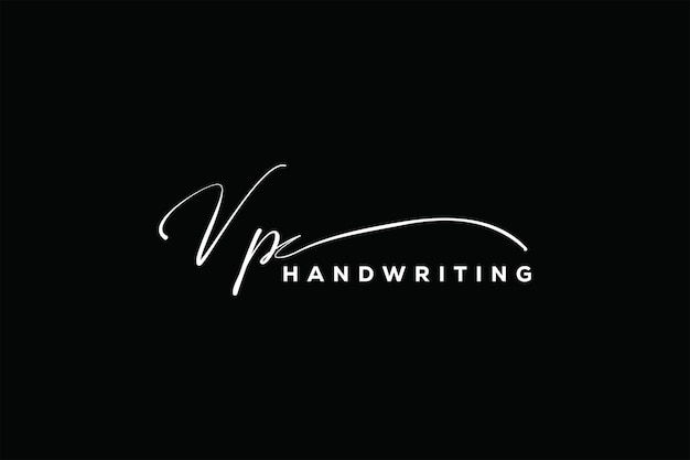 Vetor iniciais de vp logo de assinatura manuscrita carta de vp imóveis beleza fotografia design de logotipo