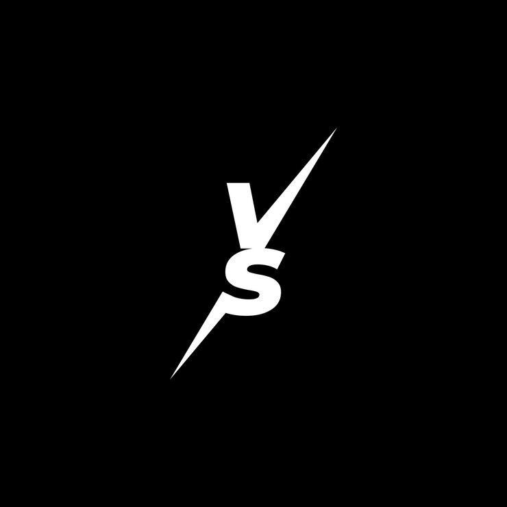 Vetor iniciais do logotipo do vetor vs letras