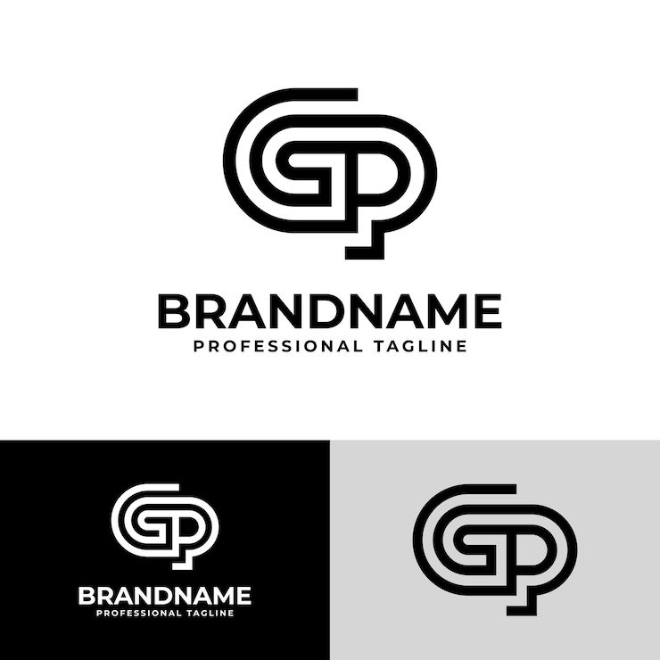 Vetor iniciais modernas gp logotipo adequado para negócios com iniciais gp ou pg