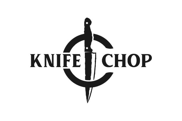 Iniciais monograma mc cm com design de logotipo knife chef chop