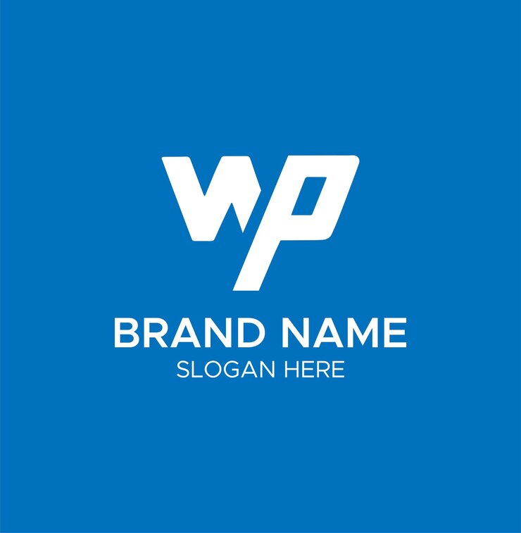 Vetor iniciais wp vetor de ícone de logotipo conectado