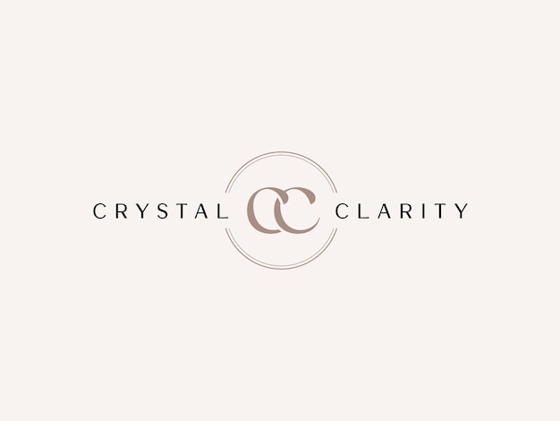 Vetor inicial cc para crysta clarity lady preneur template de logotipo para mulher de negócios