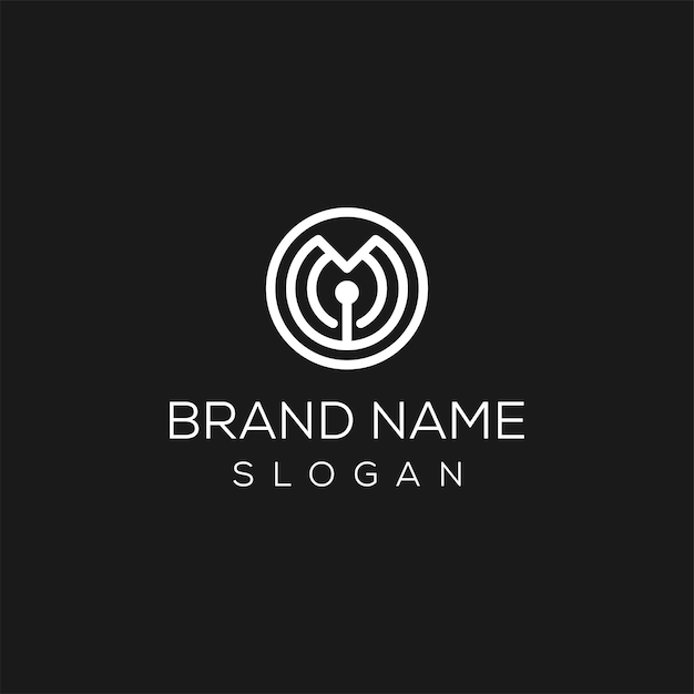 Inicial CM MC OM MO monograma moderno e design de logotipo elegante
