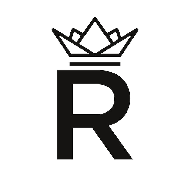 Vetor inicial letra r coroa logo coroa logotipo para beleza estrela da moda sinal de luxo elegante