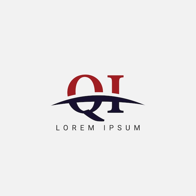 Inicial q i qi letra modelo vetorial de design de logotipo símbolo gráfico para identidade empresarial corporativa