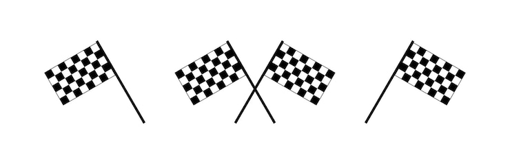 Vetor iniciar o ícone de bandeira de acabamento vetor de símbolo de ilustração de corrida f1