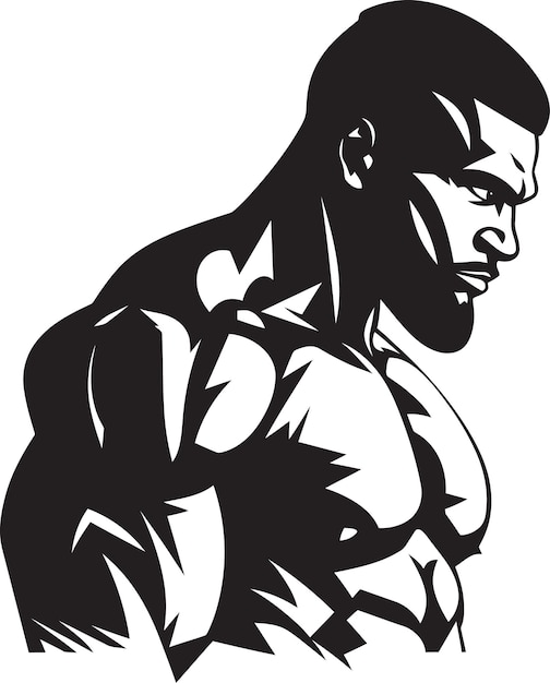 Inkwell intensity black bodybuilder vector monolítico fitness magic vector elegância esculpida