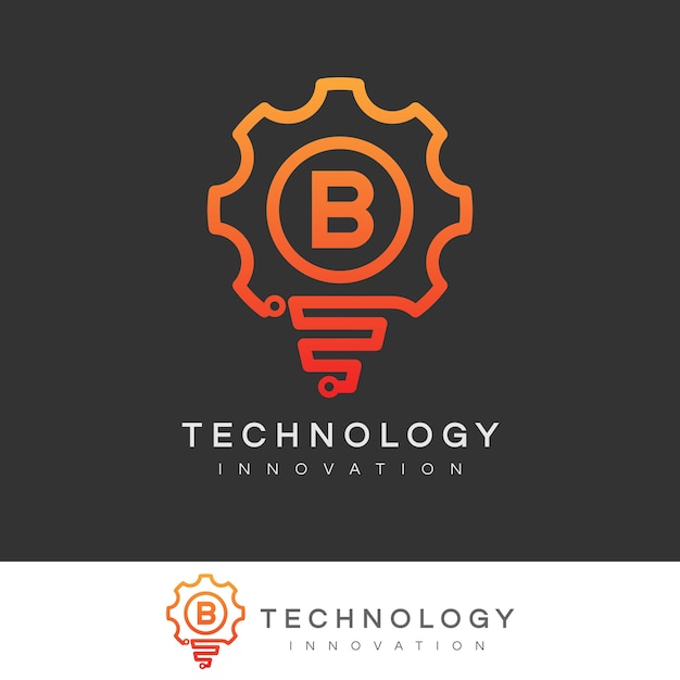 Inovação tecnológica inicial letra b design de logotipo