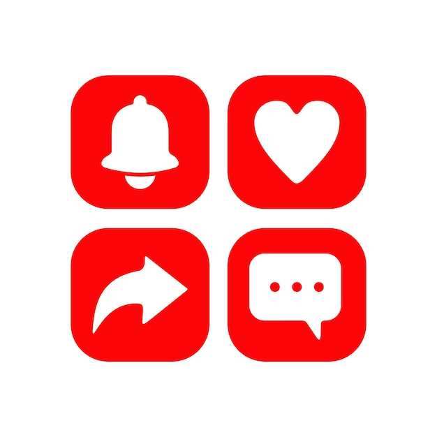 Vetor inscreva-se como compartilhamento e botão de comentário design de logotipo para mídias sociais
