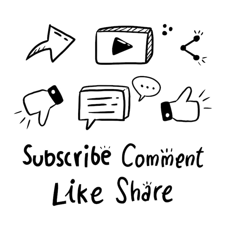 Inscreva-se ícone doodle coleção grande conjunto