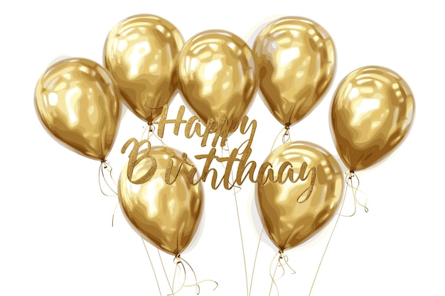 Inscrição de feliz aniversário em diferentes cores