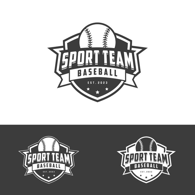 Insígnia de beisebol Logotipo esportivo Identidade da equipe Ilustração vetorial de beisebol