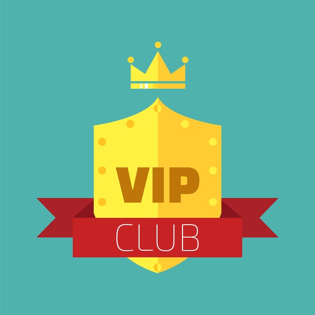 Vetor insígnia de clube vip ou emblema em estilo simples. apenas membros do clube vip