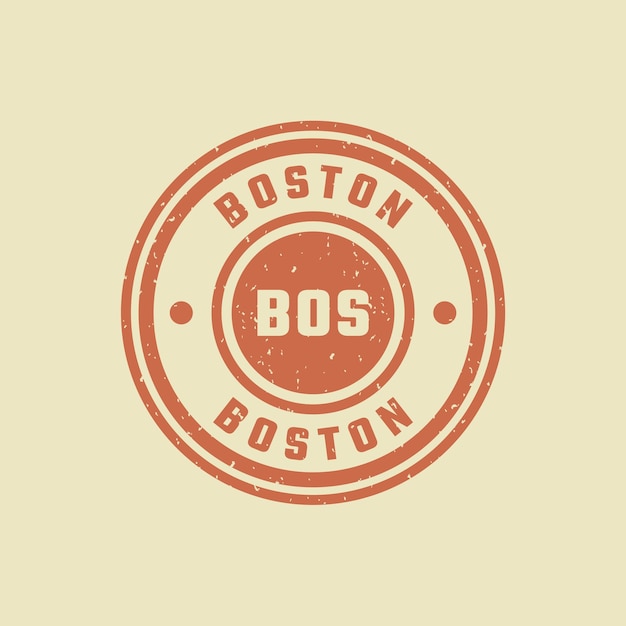 Insignia de selo de Boston em estilo retro