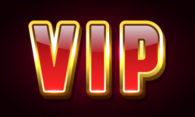 Vetor insignia ou etiqueta vip letras vermelhas com moldura dourada clipart vetorial