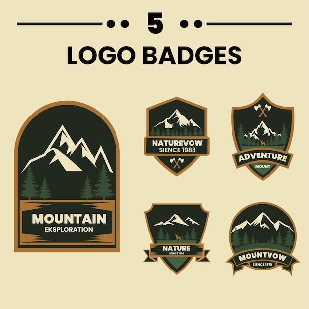 Insígnias de Logotipo de Aventura Vintage