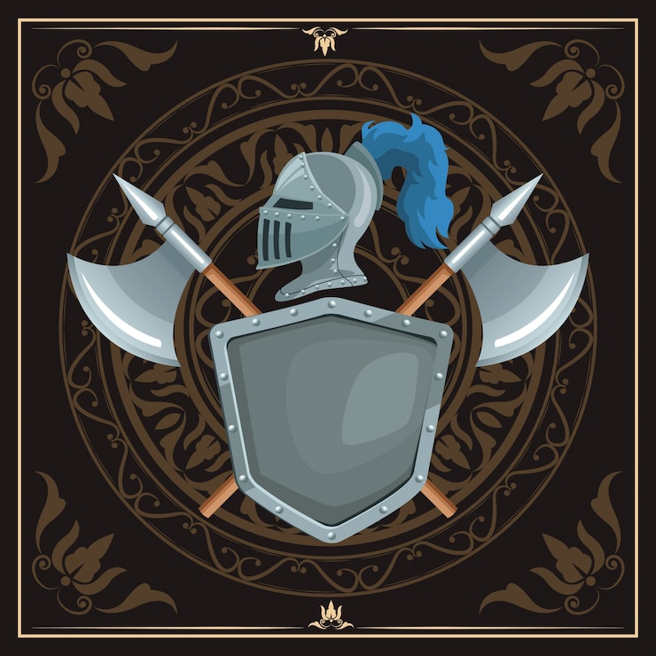 Vetor insígnias do emblema medieval