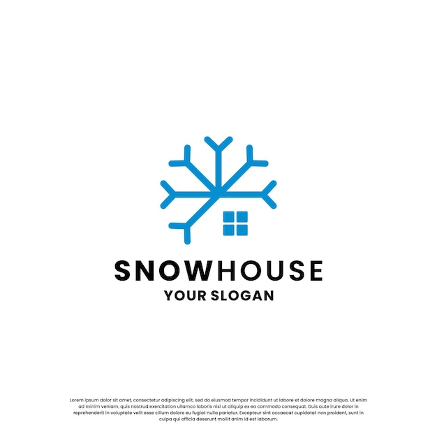 Inspiração criativa de design de logotipo para casa de neve