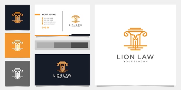 Inspiração criativa para o design do logotipo da lei do leão