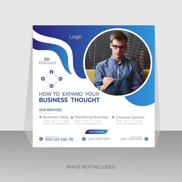 Inspiração da empresa de design de postagem de mídia social de negócios corporativos para postagem na web