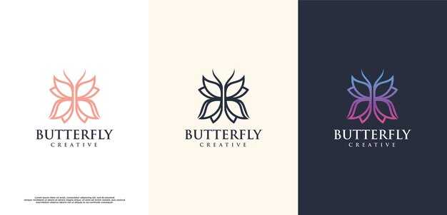 Inspiração de borboleta de vetor de design de logotipo