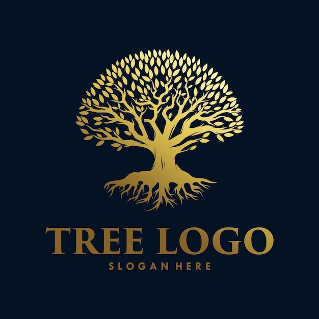 Inspiração de design de logo raiz da árvore