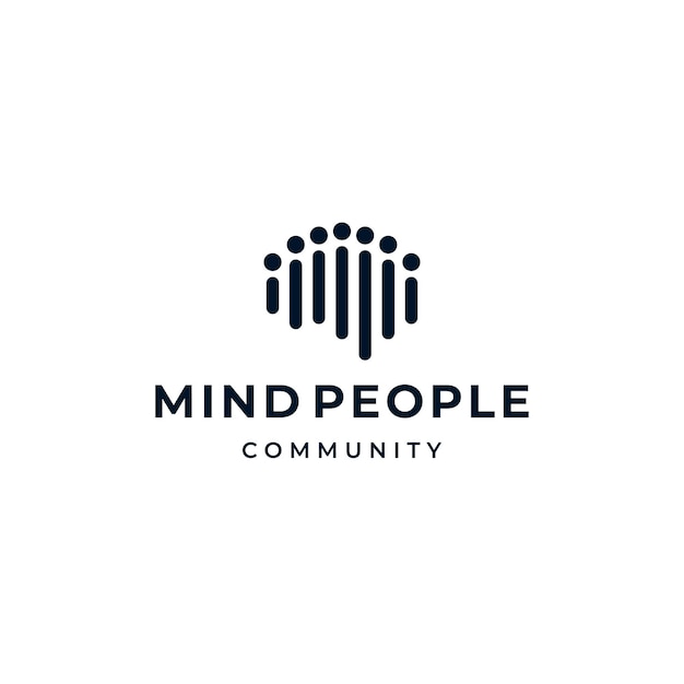 Inspiração de design de logotipo da comunidade brain mind people group