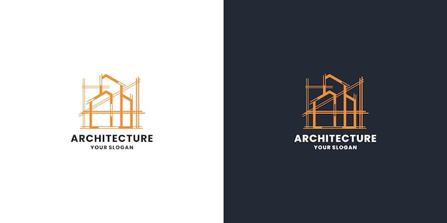 Inspiração de design de logotipo de arquitetura de construção