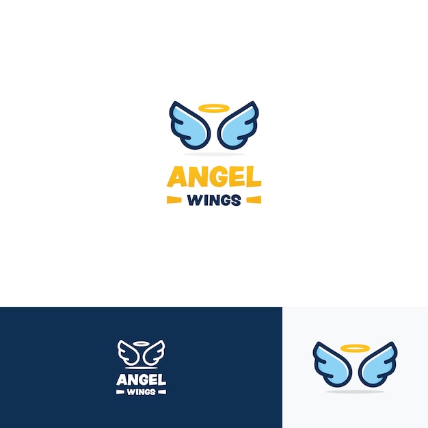 Inspiração de design de logotipo de asas de anjo