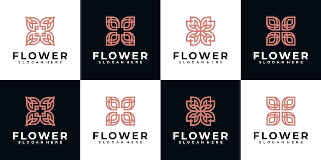 Inspiração de design de logotipo de beleza de flores para cuidados com a pele de salão de spa e produtos de beleza